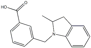 3-[(2-methyl-2,3-dihydro-1H-indol-1-yl)methyl]benzoic acid Struktur