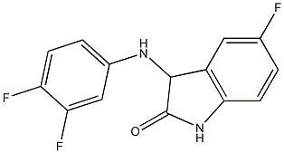 3-[(3,4-difluorophenyl)amino]-5-fluoro-2,3-dihydro-1H-indol-2-one Struktur