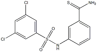 3-[(3,5-dichlorobenzene)sulfonamido]benzene-1-carbothioamide Struktur