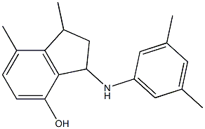 3-[(3,5-dimethylphenyl)amino]-1,7-dimethyl-2,3-dihydro-1H-inden-4-ol Struktur