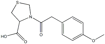 3-[(4-methoxyphenyl)acetyl]-1,3-thiazolidine-4-carboxylic acid Struktur