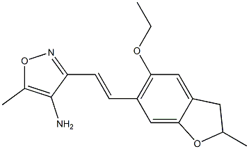 3-[(E)-2-(5-ethoxy-2-methyl-2,3-dihydro-1-benzofuran-6-yl)vinyl]-5-methylisoxazol-4-amine Struktur