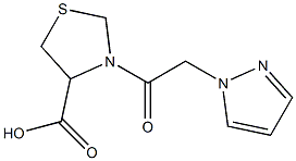 3-[2-(1H-pyrazol-1-yl)acetyl]-1,3-thiazolidine-4-carboxylic acid Struktur