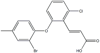 3-[2-(2-bromo-4-methylphenoxy)-6-chlorophenyl]prop-2-enoic acid Struktur