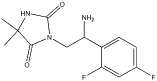 3-[2-amino-2-(2,4-difluorophenyl)ethyl]-5,5-dimethylimidazolidine-2,4-dione Struktur