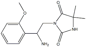 3-[2-amino-2-(2-methoxyphenyl)ethyl]-5,5-dimethylimidazolidine-2,4-dione Struktur