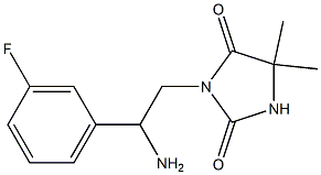 3-[2-amino-2-(3-fluorophenyl)ethyl]-5,5-dimethylimidazolidine-2,4-dione Struktur