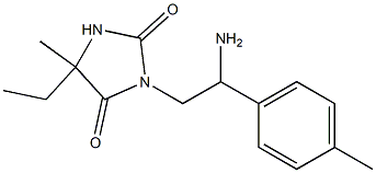 3-[2-amino-2-(4-methylphenyl)ethyl]-5-ethyl-5-methylimidazolidine-2,4-dione Struktur