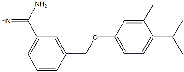 3-[3-methyl-4-(propan-2-yl)phenoxymethyl]benzene-1-carboximidamide Struktur