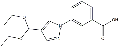 3-[4-(diethoxymethyl)-1H-pyrazol-1-yl]benzoic acid Struktur