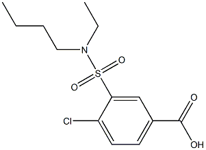 3-[butyl(ethyl)sulfamoyl]-4-chlorobenzoic acid Struktur