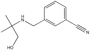 3-{[(1-hydroxy-2-methylpropan-2-yl)amino]methyl}benzonitrile Struktur