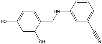 3-{[(2,4-dihydroxyphenyl)methyl]amino}benzonitrile Struktur