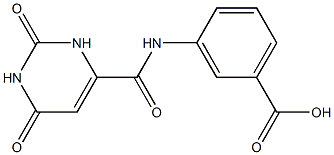 3-{[(2,6-dioxo-1,2,3,6-tetrahydropyrimidin-4-yl)carbonyl]amino}benzoic acid Struktur