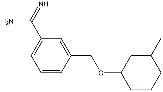 3-{[(3-methylcyclohexyl)oxy]methyl}benzene-1-carboximidamide Struktur