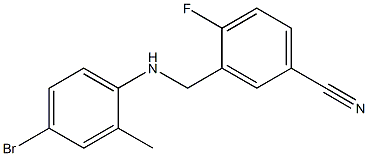 3-{[(4-bromo-2-methylphenyl)amino]methyl}-4-fluorobenzonitrile Struktur