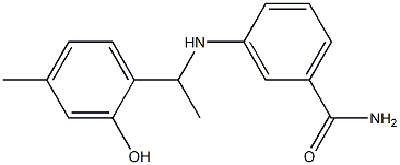 3-{[1-(2-hydroxy-4-methylphenyl)ethyl]amino}benzamide Struktur