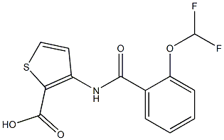 3-{[2-(difluoromethoxy)benzene]amido}thiophene-2-carboxylic acid Struktur