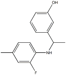 3-{1-[(2-fluoro-4-methylphenyl)amino]ethyl}phenol Struktur