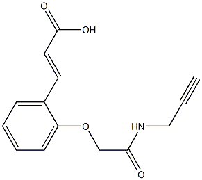 3-{2-[(prop-2-yn-1-ylcarbamoyl)methoxy]phenyl}prop-2-enoic acid Struktur