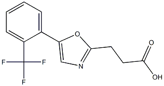 3-{5-[2-(trifluoromethyl)phenyl]-1,3-oxazol-2-yl}propanoic acid Struktur