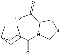 3-{bicyclo[2.2.1]heptan-2-ylcarbonyl}-1,3-thiazolidine-4-carboxylic acid Struktur