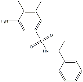 3-amino-4,5-dimethyl-N-(1-phenylethyl)benzene-1-sulfonamide Struktur