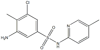 3-amino-5-chloro-4-methyl-N-(5-methylpyridin-2-yl)benzene-1-sulfonamide Struktur