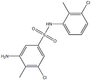 3-amino-5-chloro-N-(3-chloro-2-methylphenyl)-4-methylbenzene-1-sulfonamide Struktur