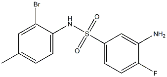 3-amino-N-(2-bromo-4-methylphenyl)-4-fluorobenzene-1-sulfonamide Struktur