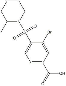 3-bromo-4-[(2-methylpiperidine-1-)sulfonyl]benzoic acid Struktur