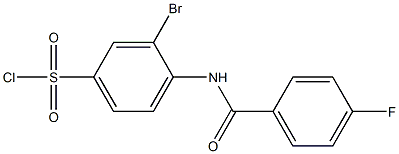 3-bromo-4-[(4-fluorobenzene)amido]benzene-1-sulfonyl chloride Struktur