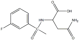 3-carbamoyl-2-[1-(3-fluorophenyl)acetamido]propanoic acid Struktur