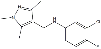 3-chloro-4-fluoro-N-[(1,3,5-trimethyl-1H-pyrazol-4-yl)methyl]aniline Struktur