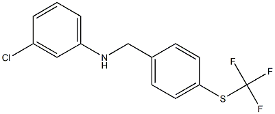 3-chloro-N-({4-[(trifluoromethyl)sulfanyl]phenyl}methyl)aniline Struktur