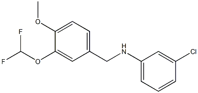 3-chloro-N-{[3-(difluoromethoxy)-4-methoxyphenyl]methyl}aniline Struktur