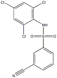 3-cyano-N-(2,4,6-trichlorophenyl)benzene-1-sulfonamide Struktur