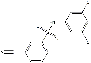 3-cyano-N-(3,5-dichlorophenyl)benzene-1-sulfonamide Struktur