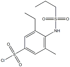 3-ethyl-5-methyl-4-(propane-1-sulfonamido)benzene-1-sulfonyl chloride Struktur