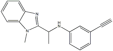 3-ethynyl-N-[1-(1-methyl-1H-1,3-benzodiazol-2-yl)ethyl]aniline Struktur