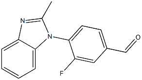 3-fluoro-4-(2-methyl-1H-1,3-benzodiazol-1-yl)benzaldehyde Struktur