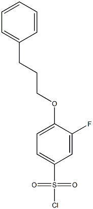 3-fluoro-4-(3-phenylpropoxy)benzene-1-sulfonyl chloride Struktur