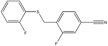 3-fluoro-4-{[(2-fluorophenyl)sulfanyl]methyl}benzonitrile Struktur