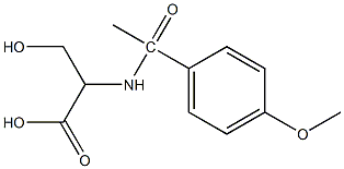 3-hydroxy-2-[1-(4-methoxyphenyl)acetamido]propanoic acid Struktur