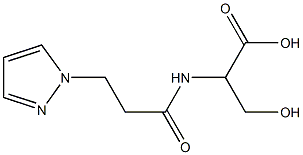 3-hydroxy-2-[3-(1H-pyrazol-1-yl)propanamido]propanoic acid Struktur