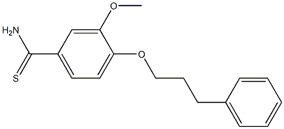 3-methoxy-4-(3-phenylpropoxy)benzene-1-carbothioamide Struktur