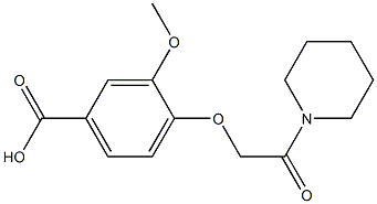 3-methoxy-4-[2-oxo-2-(piperidin-1-yl)ethoxy]benzoic acid Struktur