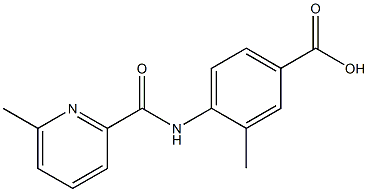 3-methyl-4-{[(6-methylpyridin-2-yl)carbonyl]amino}benzoic acid Struktur