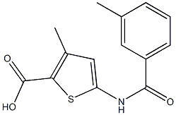 3-methyl-5-[(3-methylbenzoyl)amino]thiophene-2-carboxylic acid Struktur