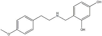 4-({[2-(4-methoxyphenyl)ethyl]amino}methyl)benzene-1,3-diol Struktur